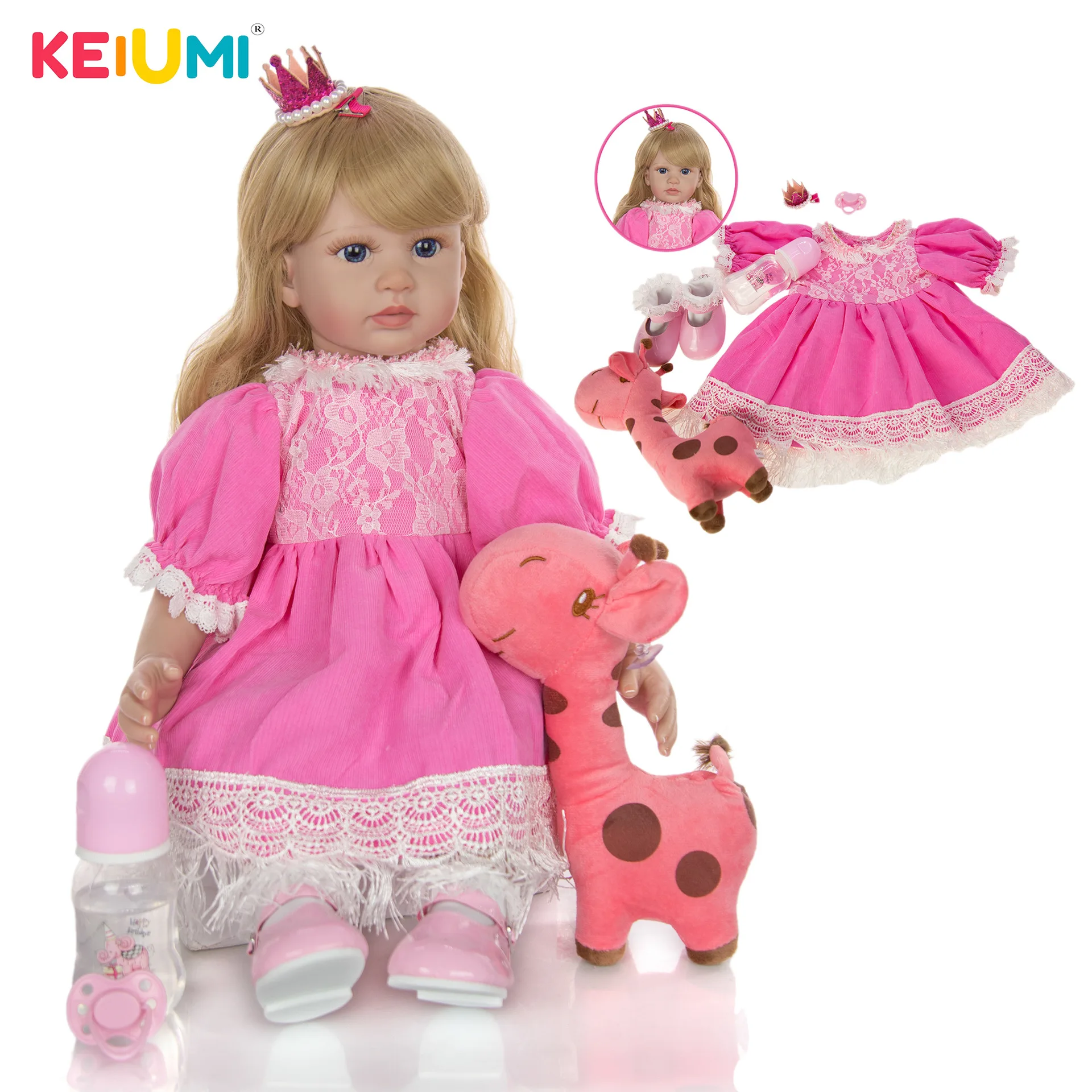

Keiumi 24-Inch Reborn Baby Doll Reborn Baby Cloth Body Model Infant Hot Selling