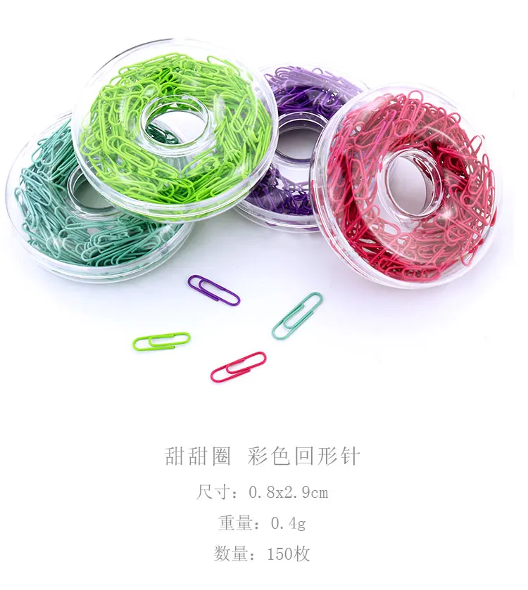 Clip Donuts Color Anti-slip Clip Paper Clip Metal 150 Office Learning Supplies