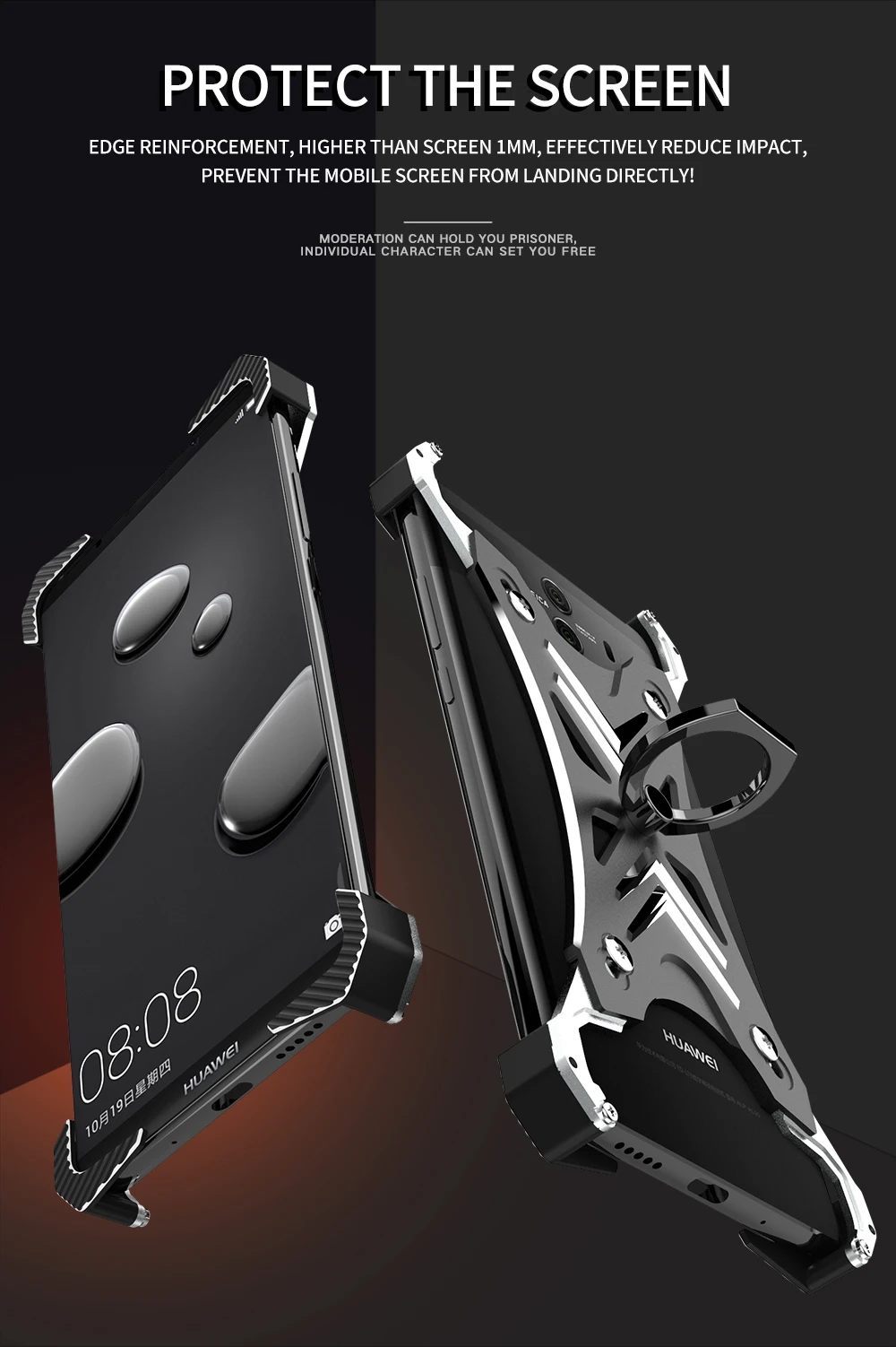 Luxury Alluminum Alloy Adjustable Ultra Light-weight Bracket Case for Huawei Mate 10 Pro Vivo X9S X9 Plus X20 Cover Metal Bumper