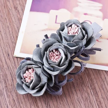 

South Korea New Style Princess Stamen Flower Barrettes Bow Side Clip Duckbill Clip Small Jewelry Hair Accessories