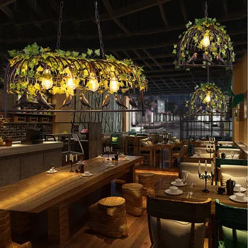 

System Rural Walnut In A Chandelier Wrought Iron Originality Bar Counter Music Restaurant Café Birdie Botany A Chandelier