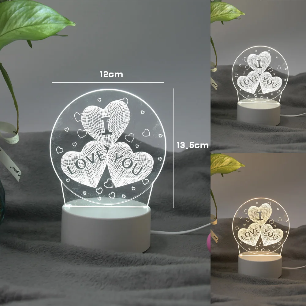 Новый 3 цвета s I Love You светодиодный светильник 3D Ночник Светодиодный Настольные