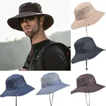 Boonie ведро шляпы Открытый подъем Рыбалка Охота широкая шляпа с защитной сеткой УФ сафари солнцезащитная Кепка Рыбацкая шляпа 5 цветов