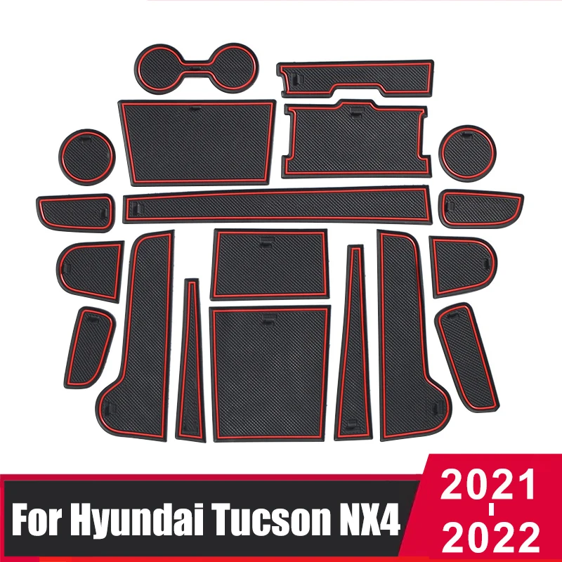 

Для Hyundai Tucson 2021 2022 NX4 Гибридный Противоскользящий слот для ворот, чашка, коврик, дверь, паз, нескользящая накладка, аксессуары для интерьера а...