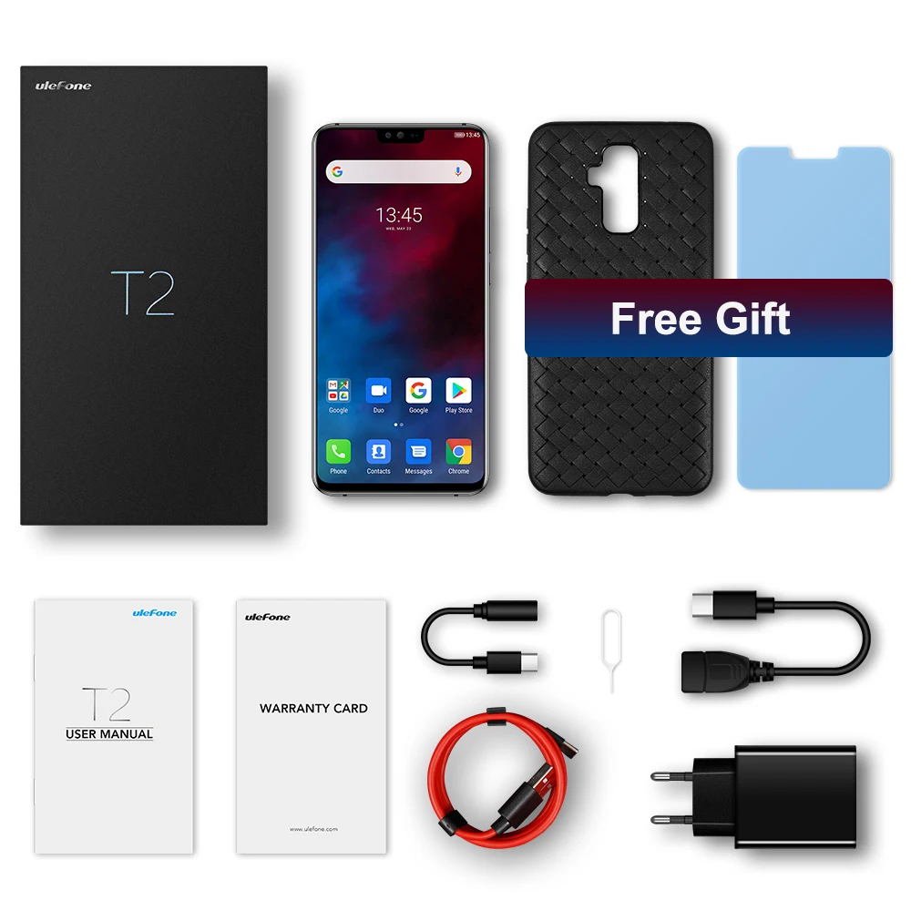 Смартфон Ulefone T2 на Android 9 0 восемь ядер экран 128 дюйма 6 ГБ + 4200 ГБ|Смартфоны| |