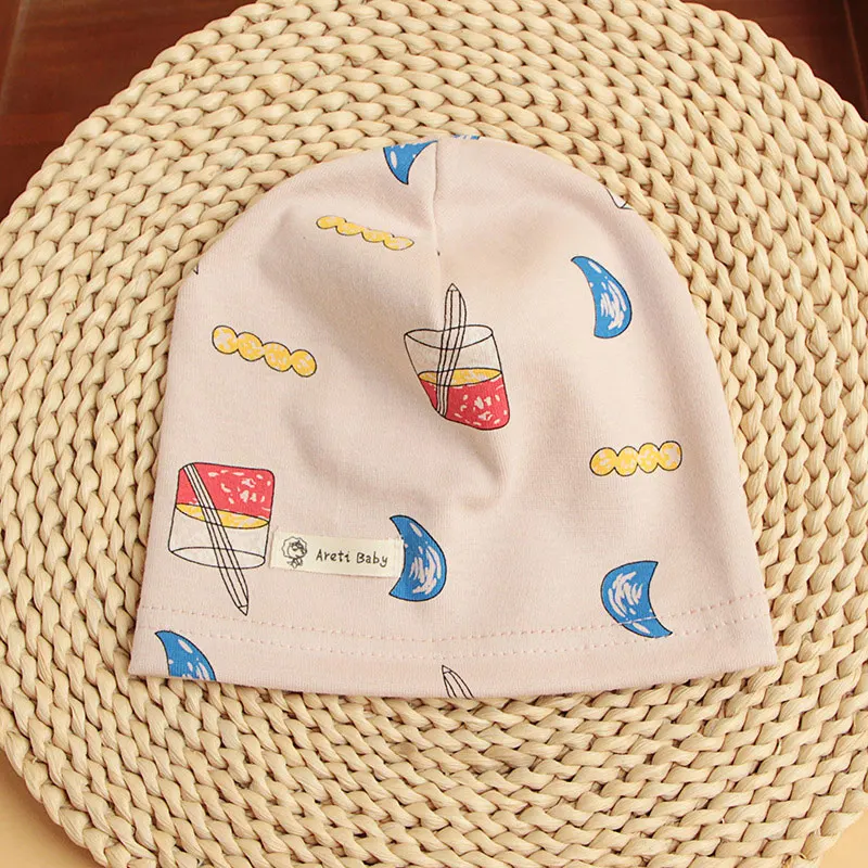 Spring Autumn Thin Baby Hat Beanie Children Girls Cartoon Animals Print Cotton Hats Newborn Kids Caps Baby Boy Beanies Bonnet 4