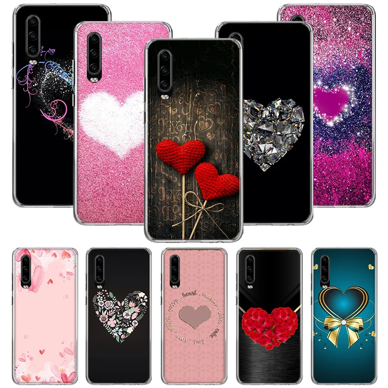 Чехол с кружевными цветами и сердечками для Huawei P20 P30 P40 P Smart Z + P10 Mate 30 10 20 Lite Pro