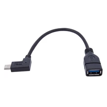 20 см 90 градусов Угловой Usb type C 3,1 штекер Usb type A 3,0 Женский Otg кабель для синхронизации данных и зарядки