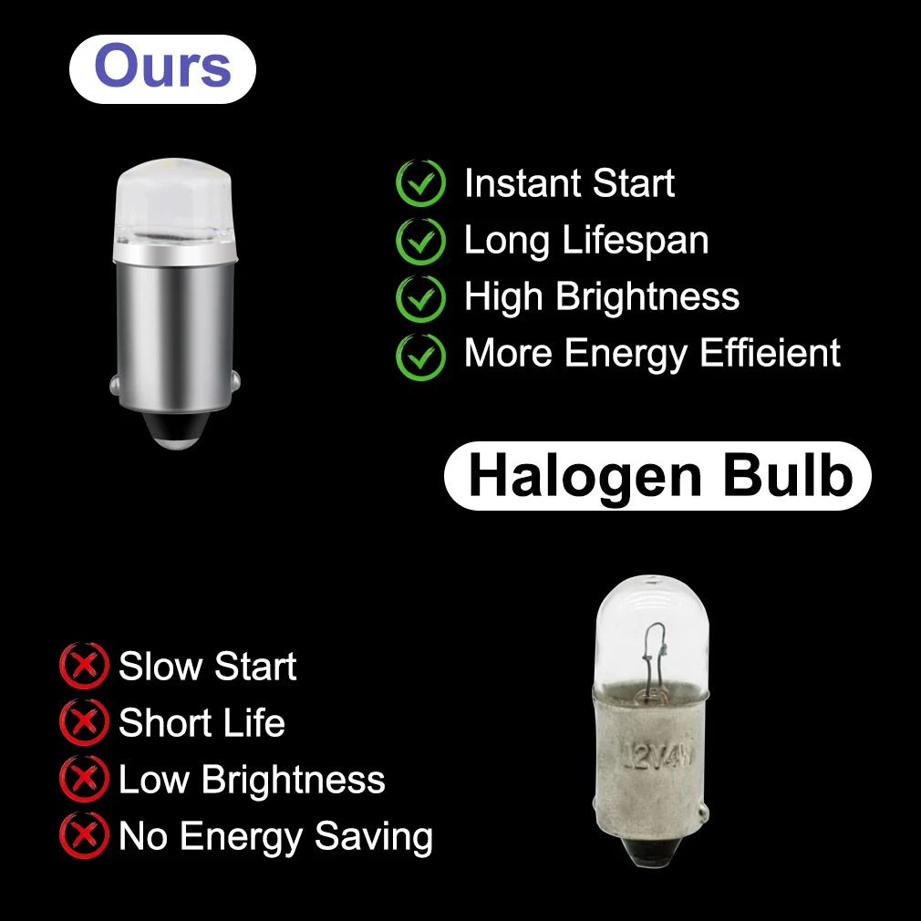 LED Car Bulbs 2pcs BA9S T4W T2W T3W H5W 2 LED 2835 SMD 12913 12910 12929 LED Indicator Bulb License Plate DC 12V