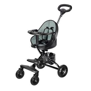 

High Landscape Baby Stroller Two-way Four-wheel Foldable Light Weight Carriage Baby Buggy Travel Cart Infant Trolley