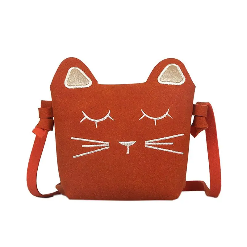 Оранжевый Little Girls Purses Cute Cat Shoulder Crossbody Bag for Kids Toddler Girls F42A - Цвет: Оранжевый
