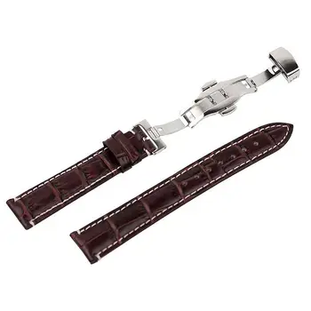 

20mm Crocodile Grain PU Watch Band Strap with Folding Clasp