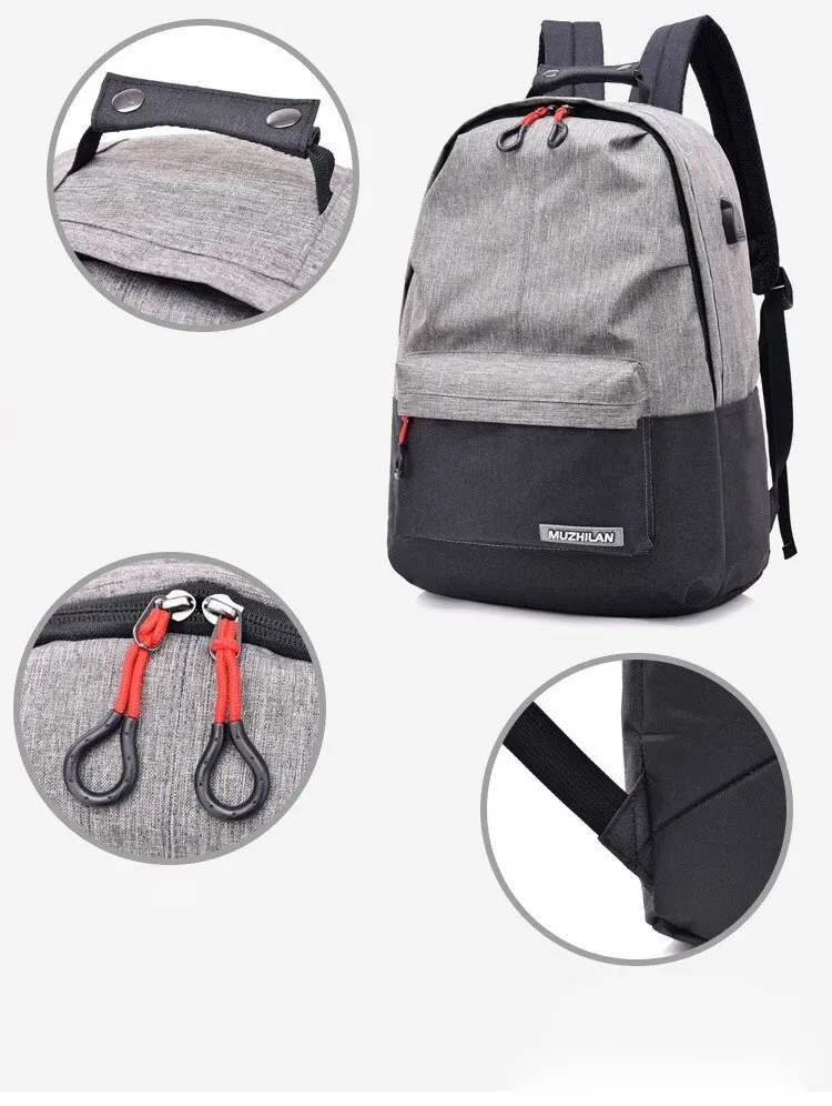 HEFLASHOR рюкзаки мужские Back Pack для школьная сумка-рюкзак для женщин колледжа холщовый рюкзак usb зарядное устройство Зарядка школьный ноутбук