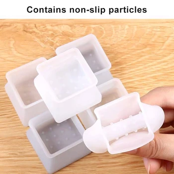 

Silicone Furniture Leg Protection Cover Table Feet Pad Floor Protector Square for Home DTT88
