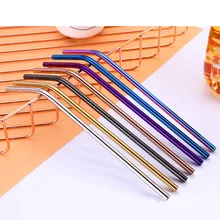 50 шт./лот соломинки многократного использования из нержавеющей стали изогнутые прямые металлические питьевые соломинки для 20 унций 30 унций стакан домашние вечерние аксессуары для бара