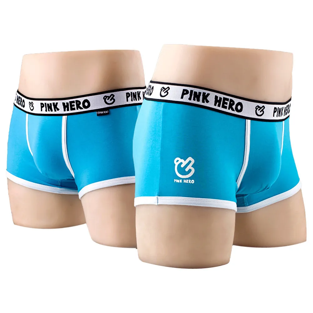 Розовый бренд HERO Trunk мужские трусы-шорты из хлопка сексуальное мужское нижнее белье, мужские трусы шорты u-образная выпуклая сумка для геев homme Новинка