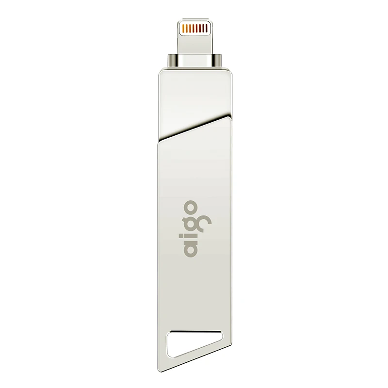 Aigo 128G 360° rotatable dual interface pen drive for iphone metal usb 3.0 high speed usb stuck point design onekey backup usb