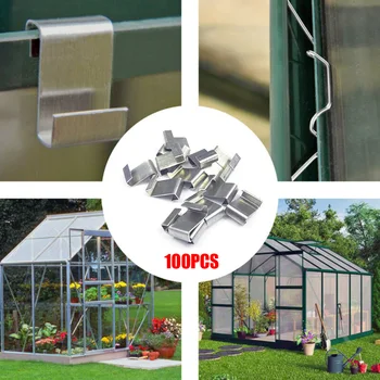 

50/100pcs Stainless Steel Greenhouse Glass Z Overlap Glazing Repair Fixing Cramp