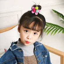 Японская Корейская хипстерская повязка для волос с цветами, повязка для волос ярких цветов, кожаный чехол для девочек с галстуком-бабочкой и конским хвостом, креативная мода, милые волосы Acce