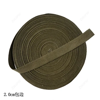 

Woven ribbon edge 2.5cm 2.0cm pure cotton edge strip khaki army green backpack edge