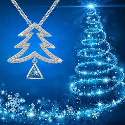 Новое поступление 925 Стерлинговое серебро красивая Рождественская елка подвеска цепочка Европейское ожерелье diy Мода ювелирных изделий