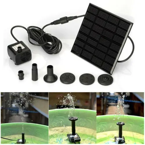 

AA Solar Powered Panel Fountain Garden Pool Pond Submersible Water Pump