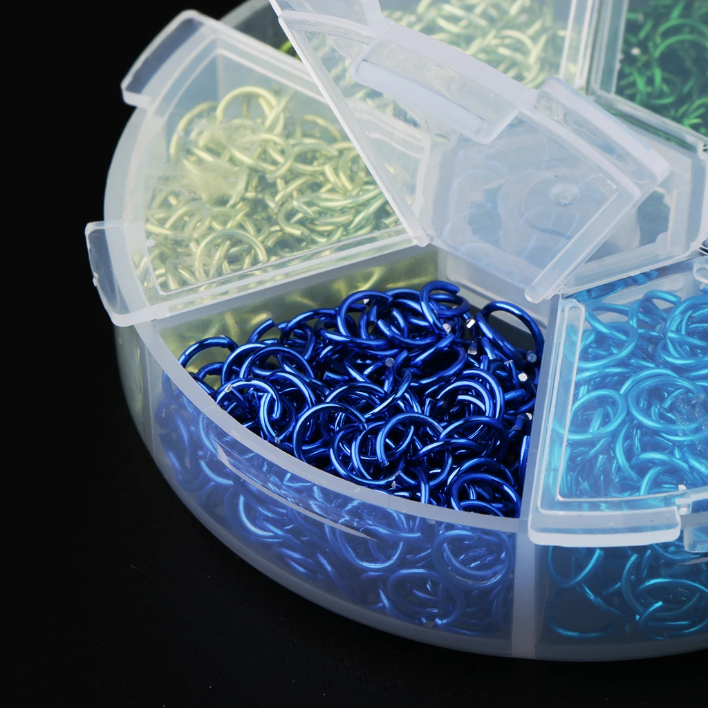 1080 Piecers 6mm Open Jump Rings Link Loops fit DIY Keychain/Finding/Jewelry Making Connector Multicolor