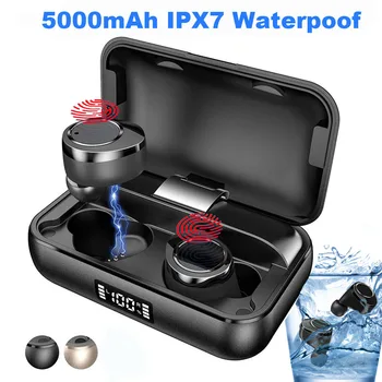 

2020 new super x13 TWS 5.0 Bluetooth headset stereo headset wireless headset ipx7 waterproof headset 5000mAh LED