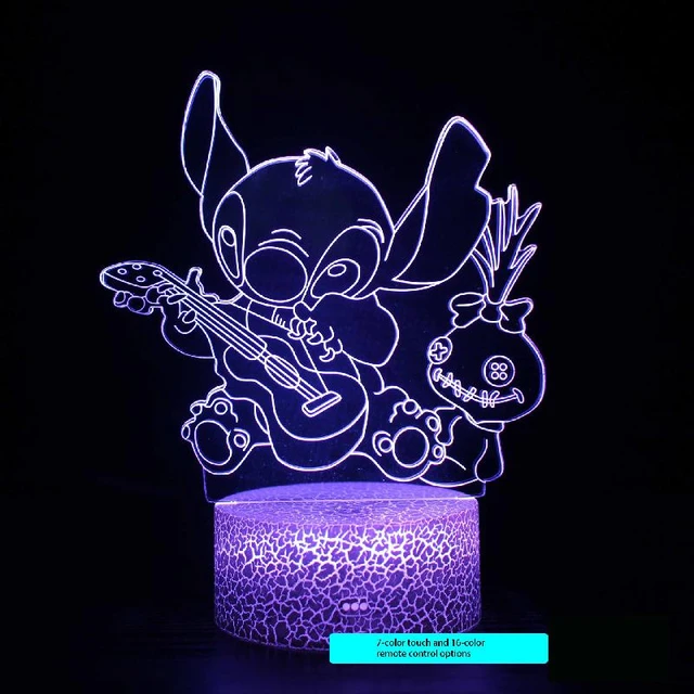 Lampe Stitch,Veilleuse de dessin animé 3D enfant rechargeable