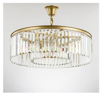 

Gold American Style Retro Chandeliers LED Crystal Lighting For Living Room Bedroom Hall Hotel Restaurant Dining Room Fashion