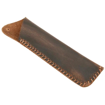 

Genuine Leather Double Pen Sleeve Case Holder Pouch Cover for 2 Pen Handmade Vintage (Brown)