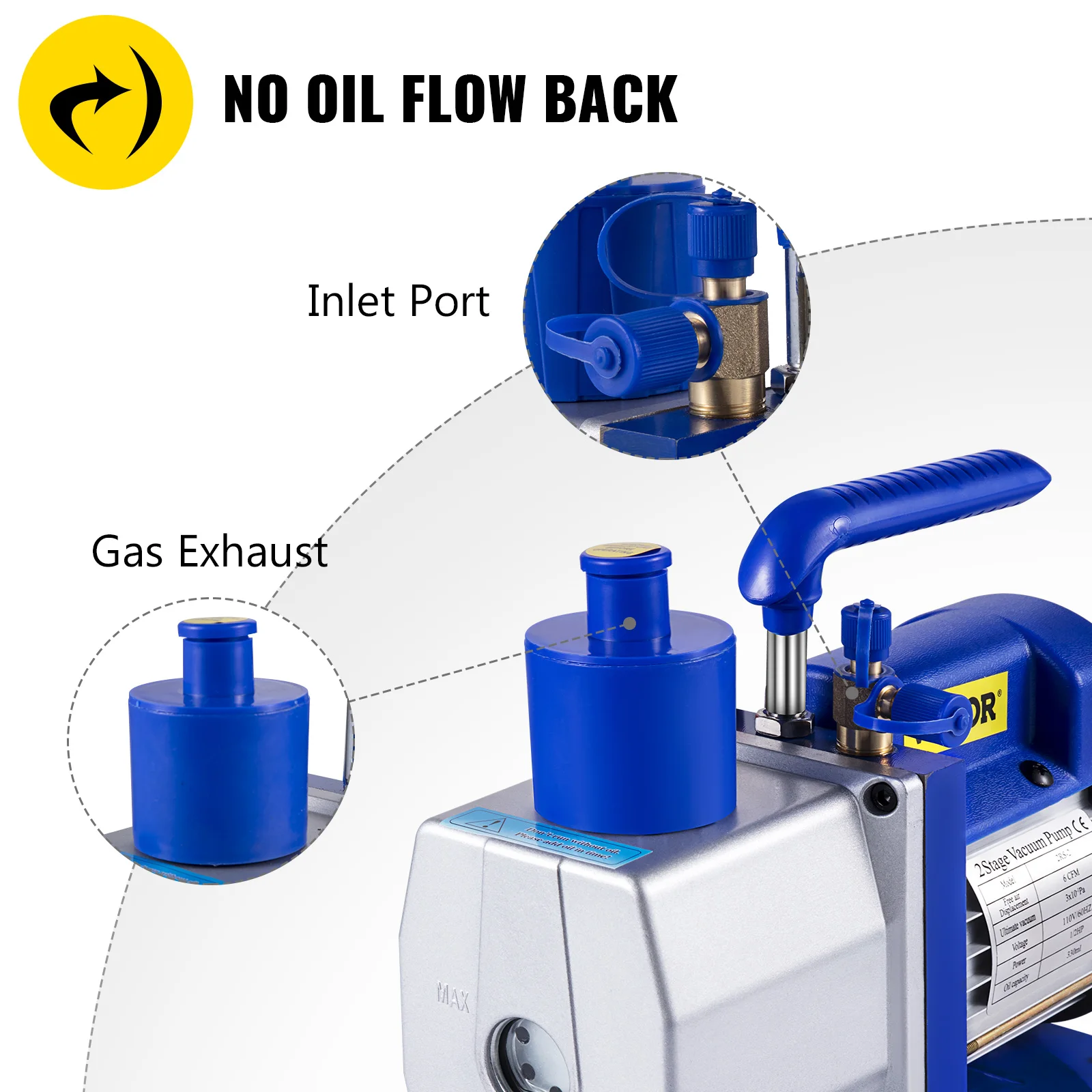 10 CFM 2 Stages Vacuum Pump HVAC Fiberglass infusion Forming Printing