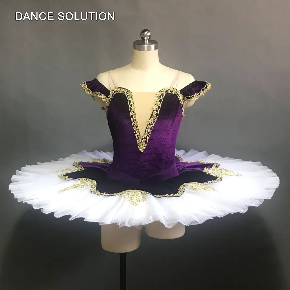 Темно-фиолетовый Классическая для профессиональных занятий балетом, танцами Платье-пачка для девочек и женщин сольный танец блин Производительность Балетная пачка BLL141