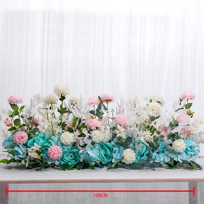 100cm length 10 Свадебный дорожный свинец искусственные Искусственные цветы ряд арки цветок украшение Цветочная композиция домашний цветочный фон Настенный декор - Цвет: 100cm length 10