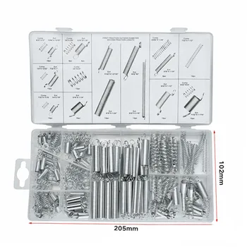 

200pcs Spring Assortment Set Zinc Plated Steel Compression Carburetor Extension With Plastic Storage Box