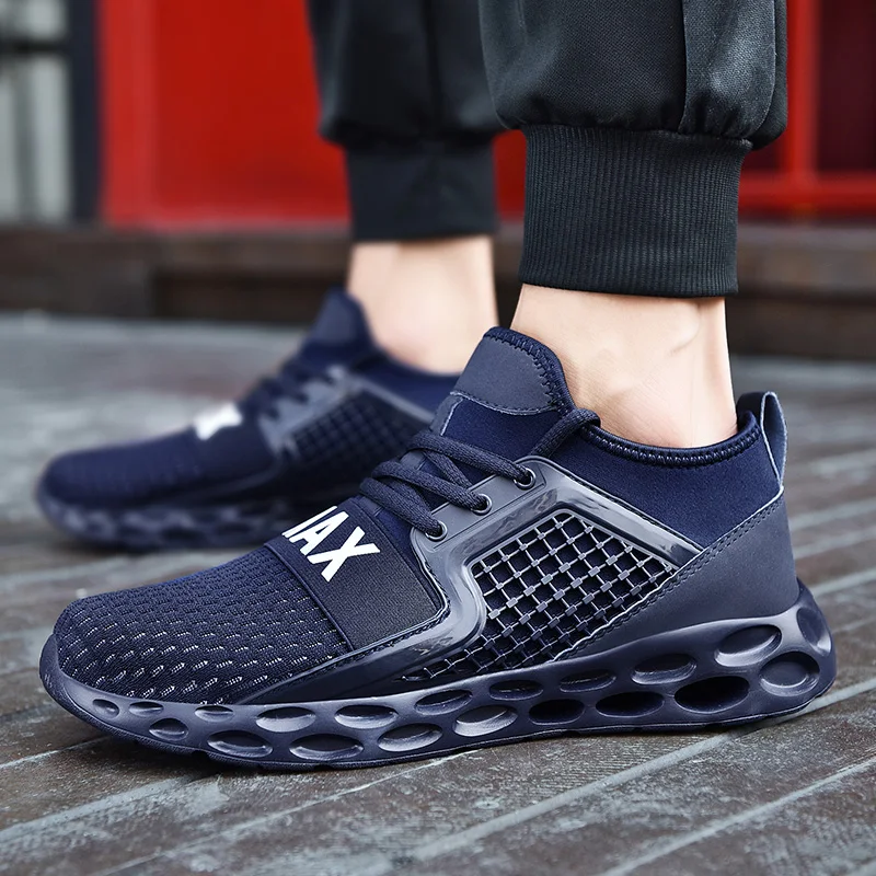 Dark Blue A Обувь; мужские кроссовки; Ультра спортивная обувь; Zapatillas Deportivas Hombre; Вулканизированная обувь; Мужская обувь; Sapato Masculino Krasovki; высокое качество; размеры 36-48 - Цвет: Dark Blue A