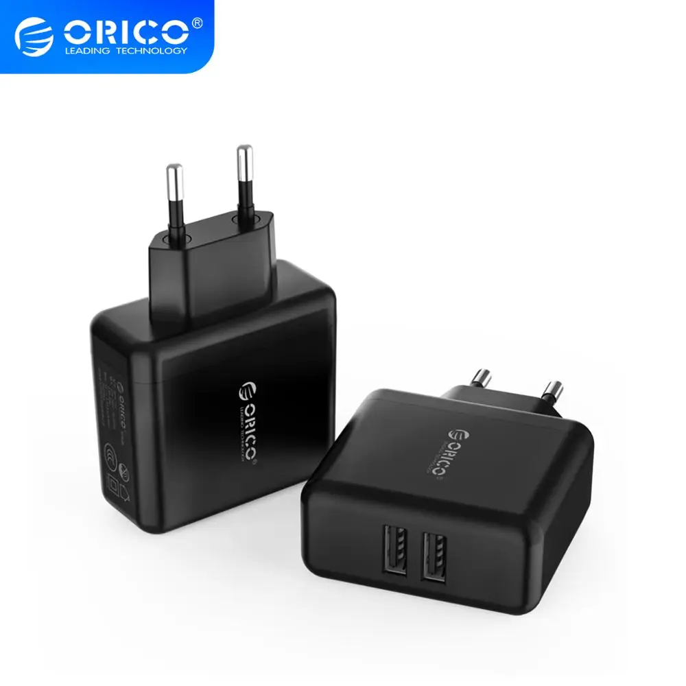 Зарядное устройство ORICO сетевое с 2 USB портами и европейской вилкой 15 Вт|charger