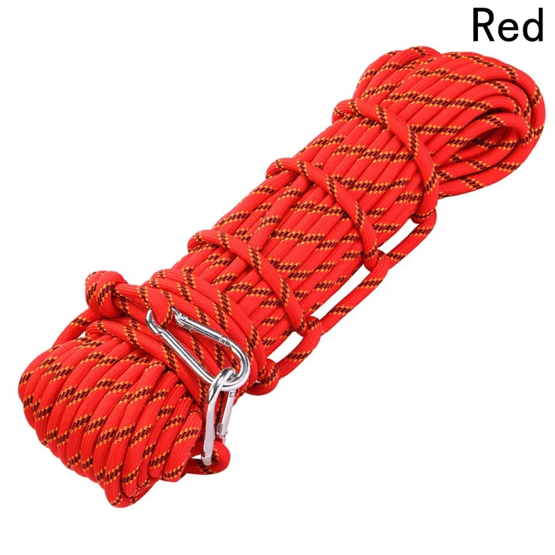 Профессиональный открытый Скалолазание Веревка 10 мм диаметр высокая прочность выживания Паракорд безопасности веревка шнур для пеших прогулок аксессуар - Цвет: RD