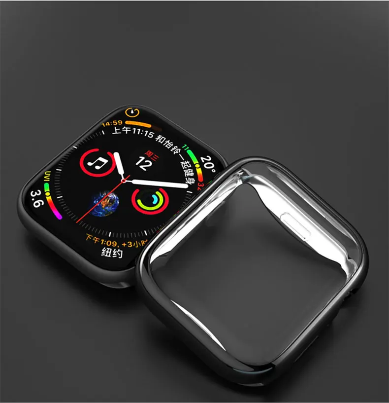 Cover for Apple Watch Case 45mm/41mm 44mm/40mm 42mm/38mm TPU bumper Accessories Screen Protector iWatch Series 6 4 3 SE 7 8 Case