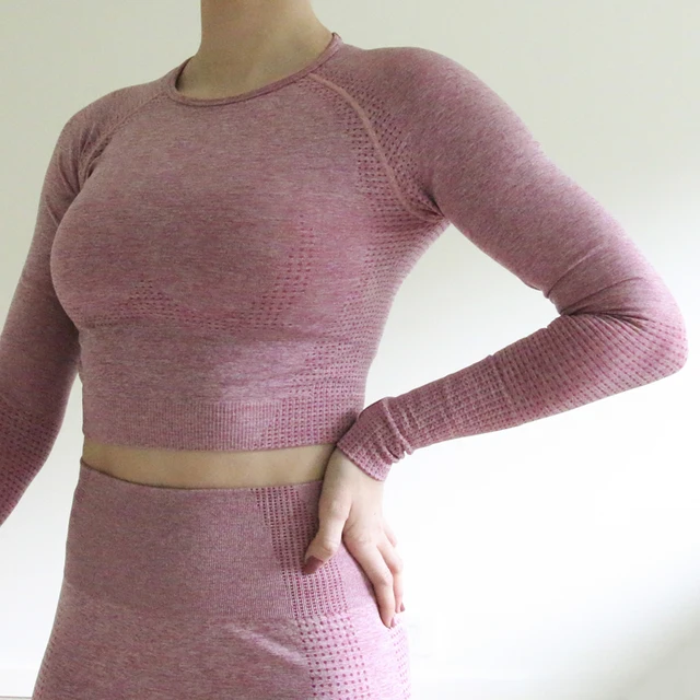 US $13.84 Nepoagym Women Vital Seamless Longsleeve Cropped Top Gym Crop Top Yoga Top Sports Wear for Women Gy