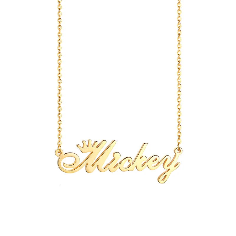 

Personalize Name Necklace Women Crown Dedign Princess Weddding Jewelry Not Fade