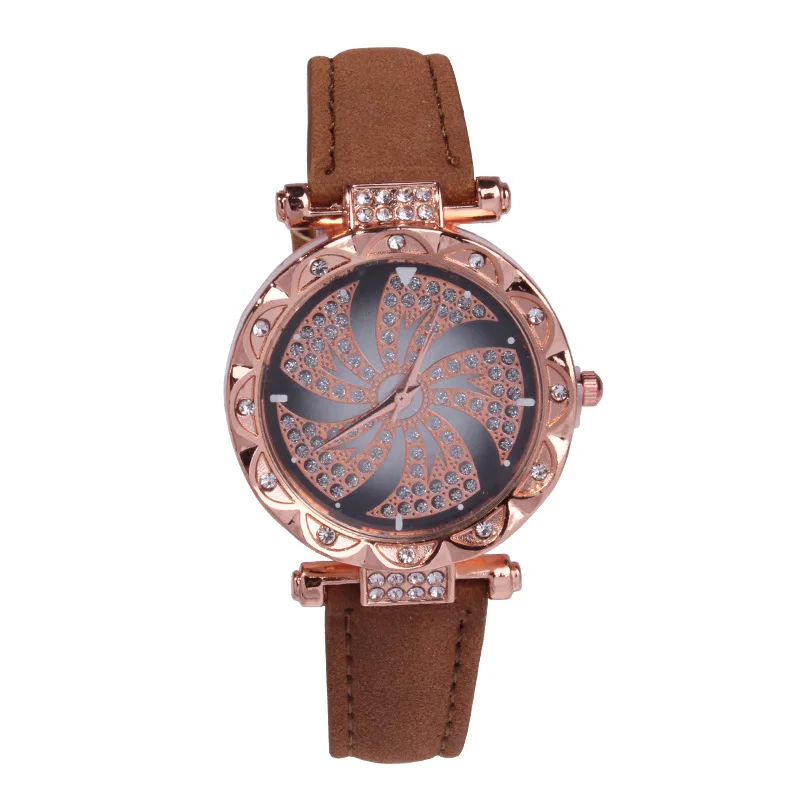 Женские часы с сетчатым магнитом звездное небо женские часы Роскошные модные геометрические кварцевые часы - Цвет: Кофе