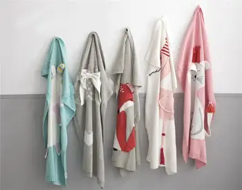 

Baby Blankets Knitted Newborn Swaddle Wrap Blanket Cartoon Toddler Photograph Props Multifunction Children Covers 70x100cm