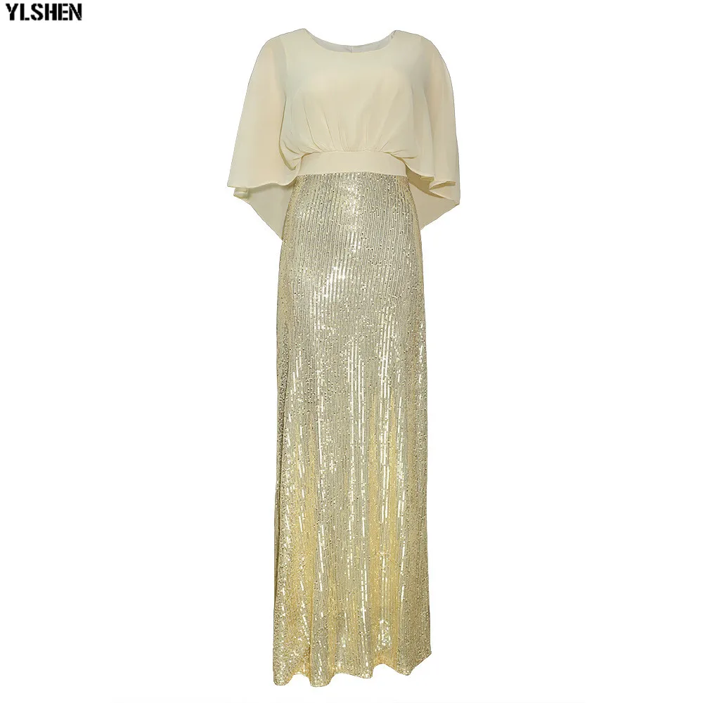 Elastic Sequins Africa Clothing African Dresses For Women Fashion Style Bat Sleeve Robe Africain Long Maxi Dress African Clothes 04
