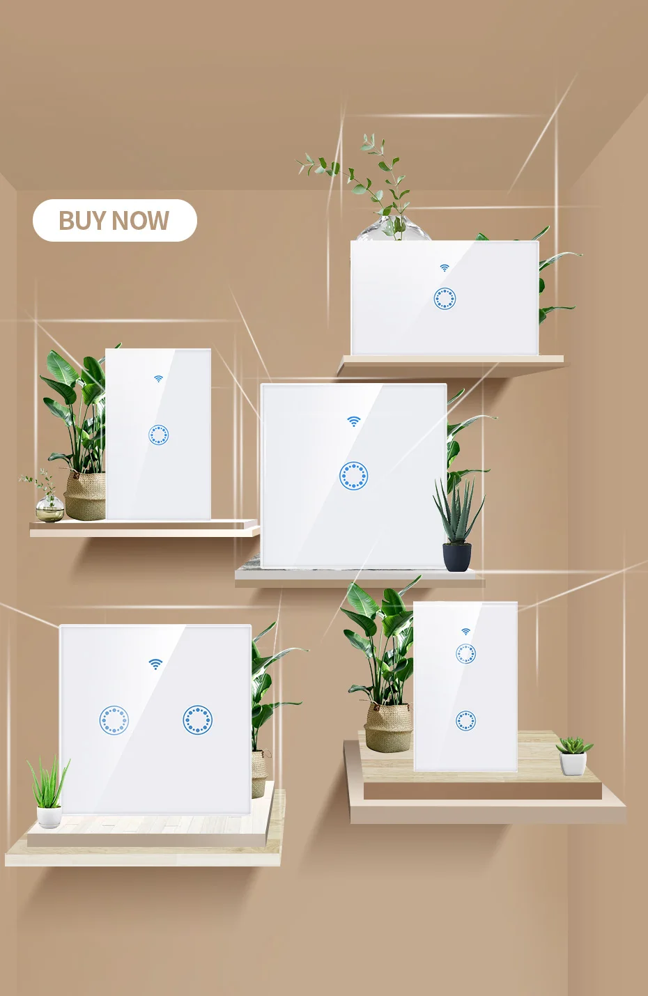 Стандарт ЕС Tuya/Smart Life/ewelink 1/2 банда 1 способ WiFi настенный светильник сенсорный переключатель для Google Home Amazon Alexa Голосовое управление