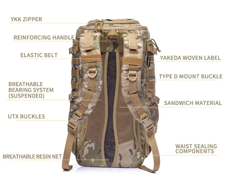 Yakeda Tactical Backpack 1000D Military Army Bag Outdoor