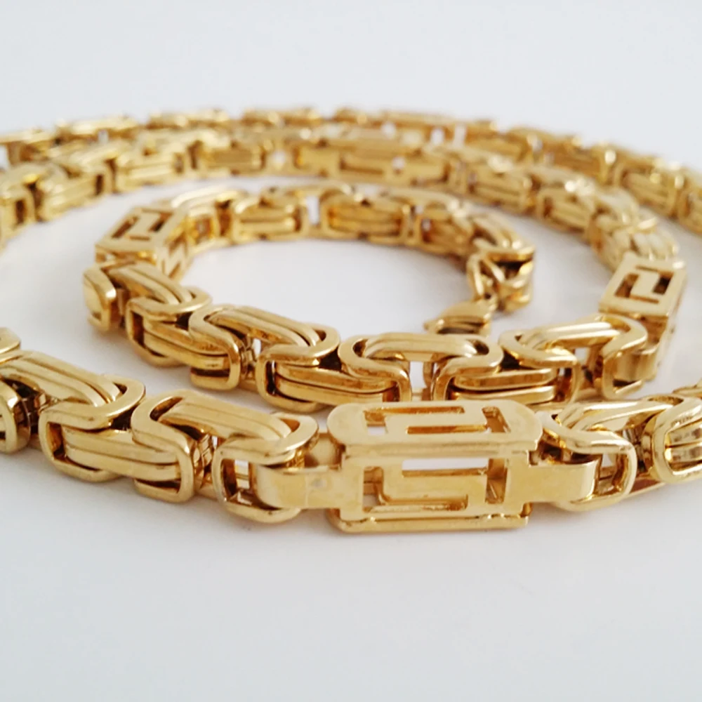 Tisnium-8Mm-Cubaanse-Mannen-Ketting-Byzantijnse-Box-Ketting-Hoge