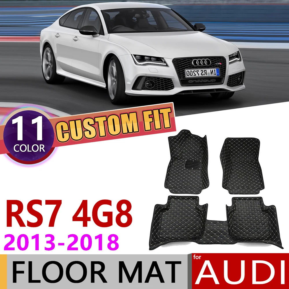 Пользовательские автомобильные кожаные Коврики для Audi RS7 RS 7 Sportback 4G8 2013~ 5 мест коврик для ног Аксессуары для ковров