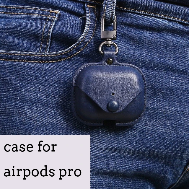 Blue for pro Роскошный мягкий чехол для Apple Airpods, аксессуары, роскошный кожаный чехол для AirPods 2 pro, наушники 3, черный чехол с брелоком - Цвет: Blue for pro