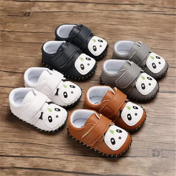 

Skid-Proof First Walkers pu Leather Baby Boys panda Infant Shoes Slippers 0-6 6-12 12-18 18-24 Carton Baby Shoes